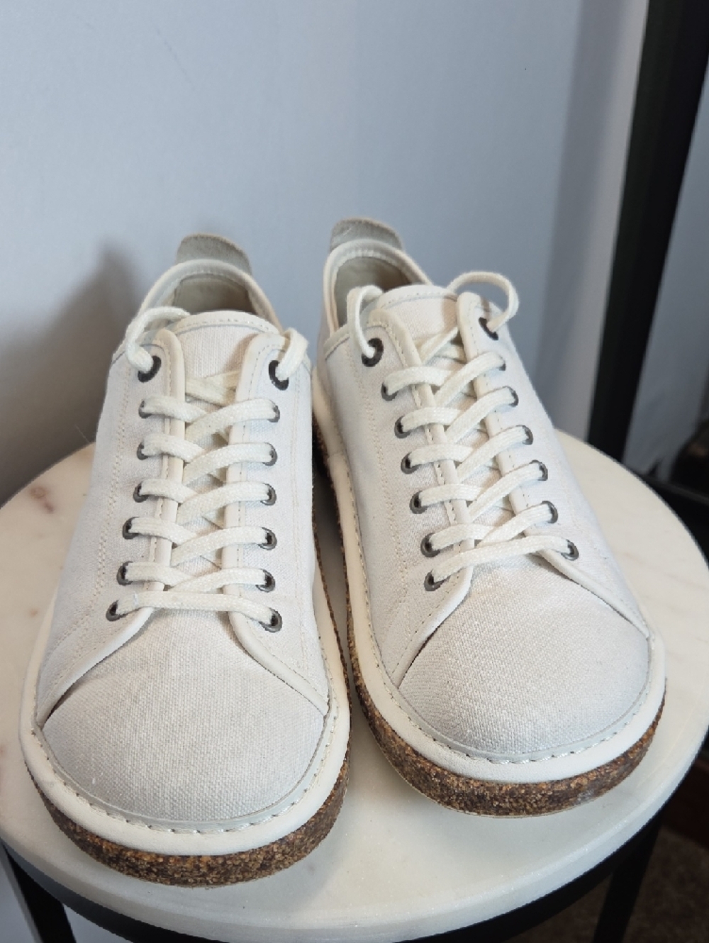Birkenstock White Canvas Low-Top Sneakers Size 40 - Picture 2 of 11